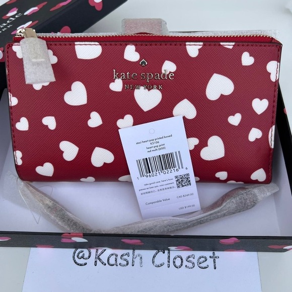 Kate Spade Wristlet Staci Heart Printed Pop Phone Wallet Gift Box - Picture 2 of 8